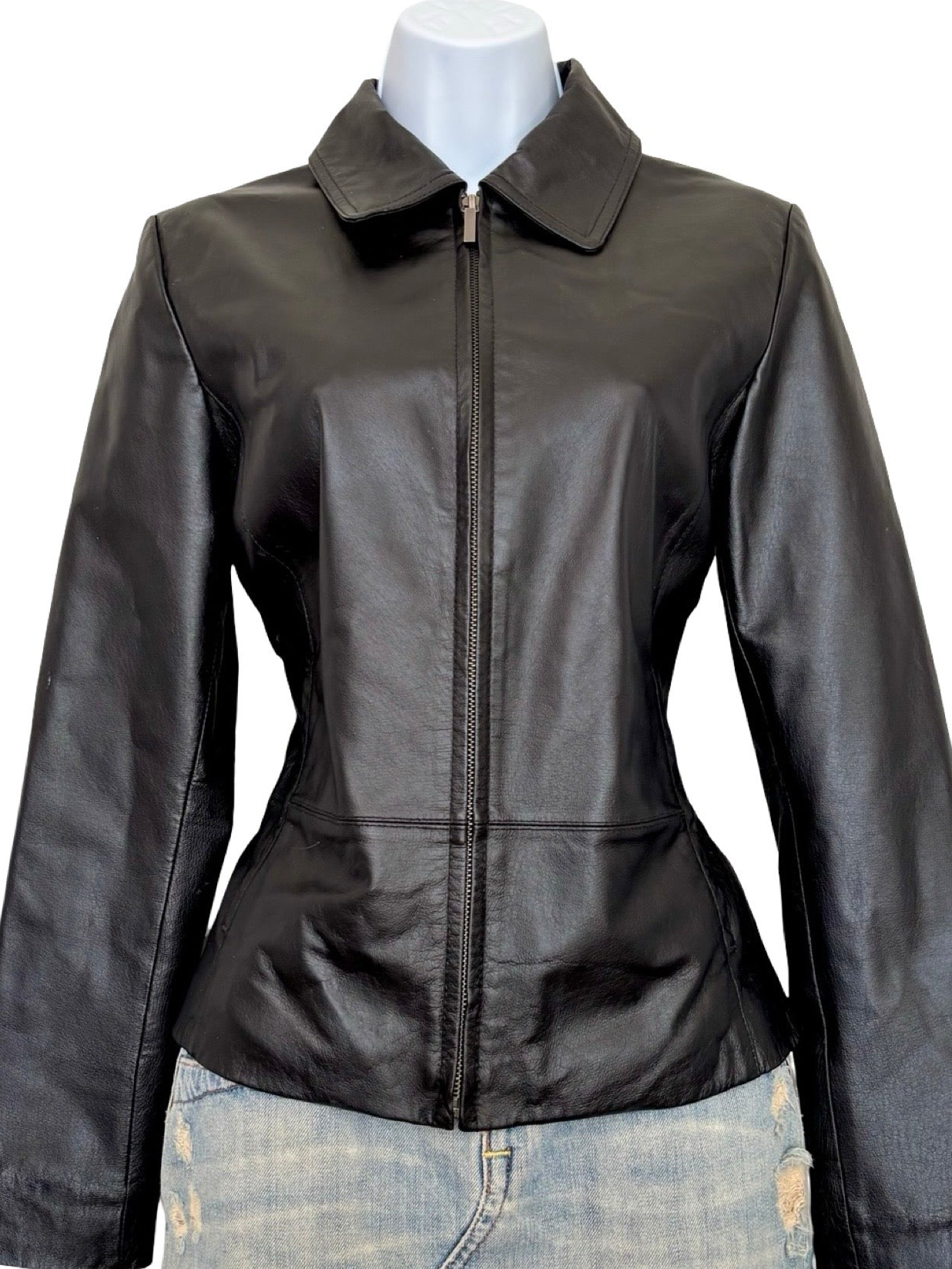 George 90's Genuine Leather Jacket | Size S