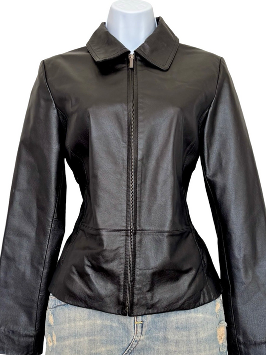 George 90's Genuine Leather Jacket | Size S