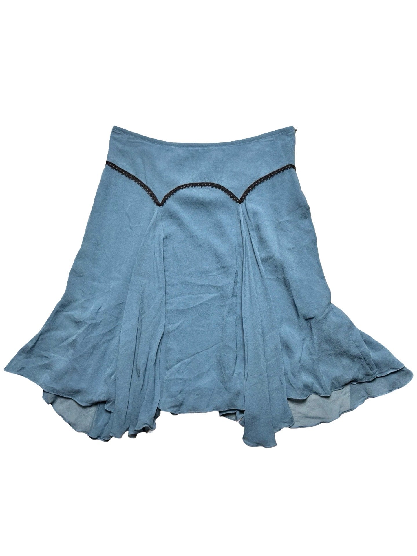 Blue 00’s Asymmetric Skirt | Size 31” waist
