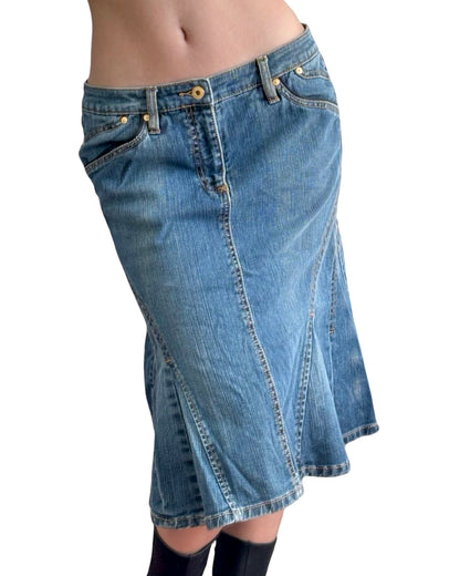 Jeanstar 00's Denim Midi Skirt | Size 31" Waist