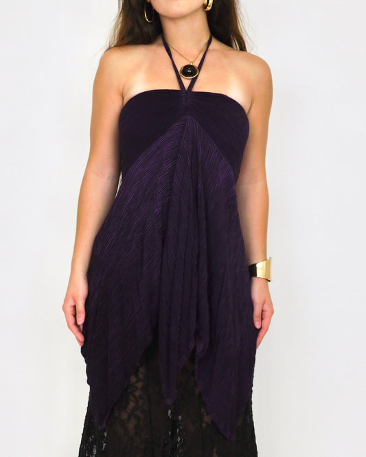 Y2K Asymmetric Halter Blouse | Size S/M