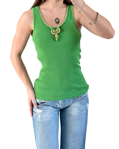 Apostrophe 00's Beaded Tank Top | Size S