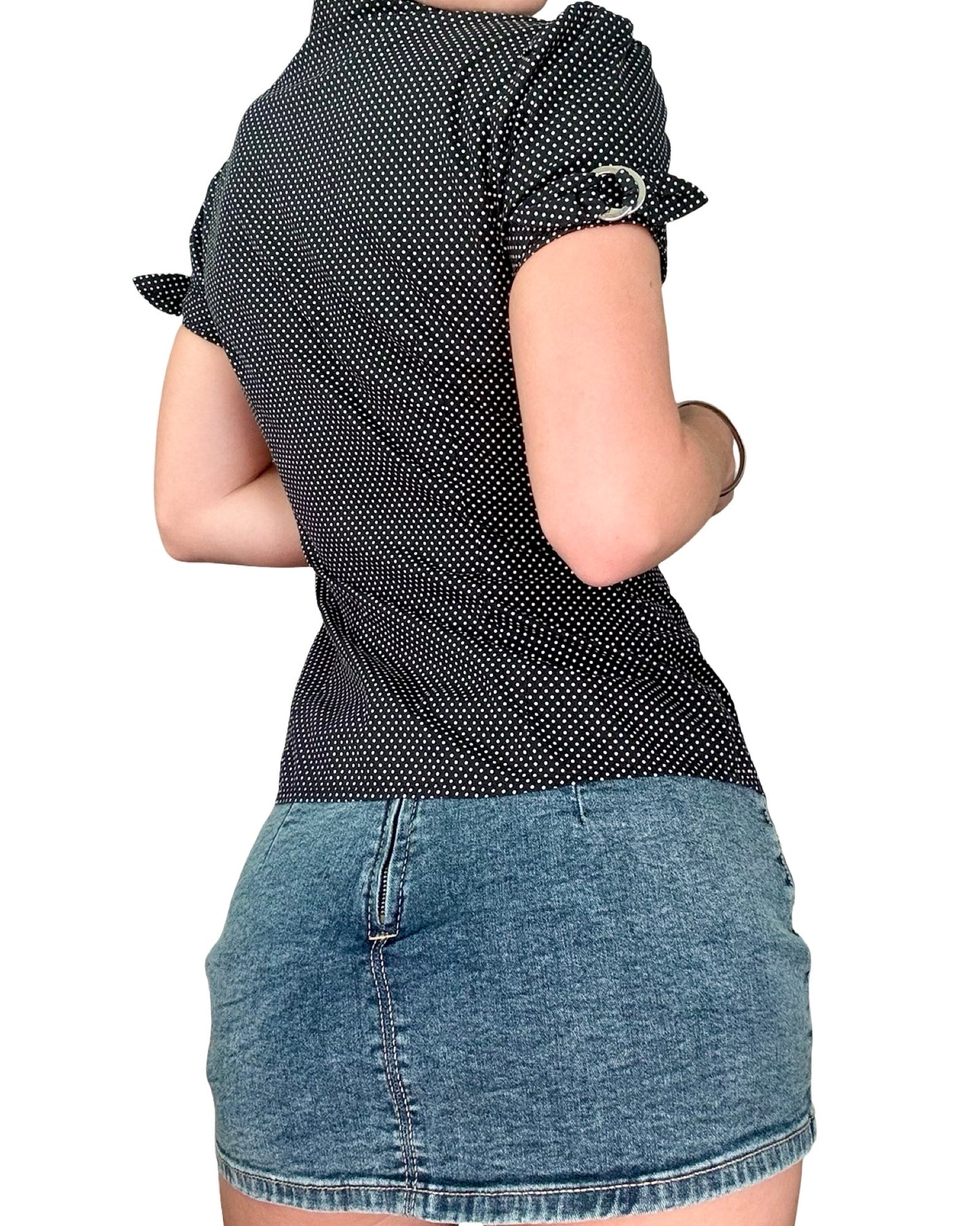 Express 00's Polka Dot Fitted Blouse | Size XS