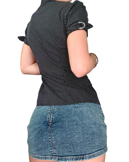 Express 00's Polka Dot Fitted Blouse | Size XS