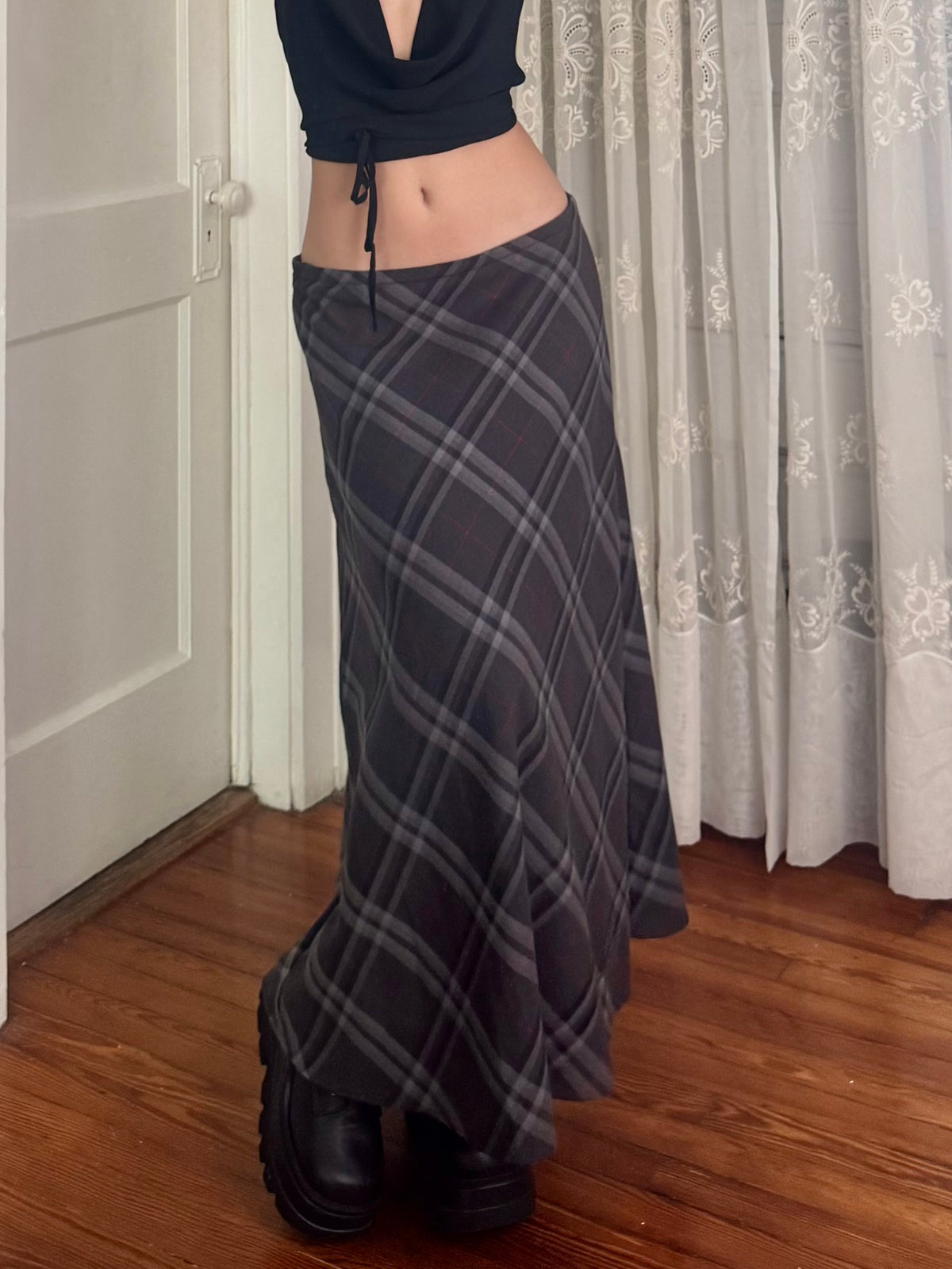 Y2K Plaid Maxi Skirt | Size 32" Waist