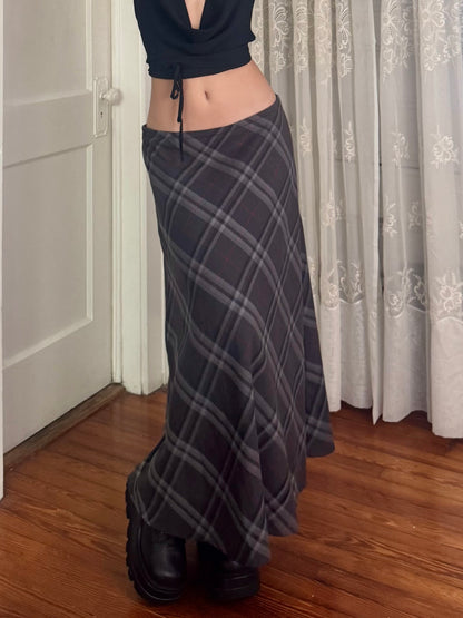 Y2K Plaid Maxi Skirt | Size 32" Waist