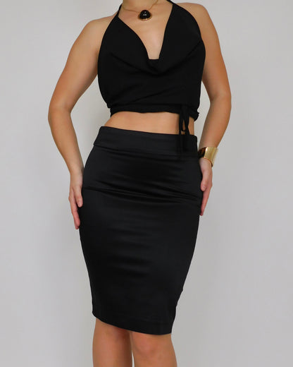 Bebe USA Lace-up Midi Skirt | Size 0