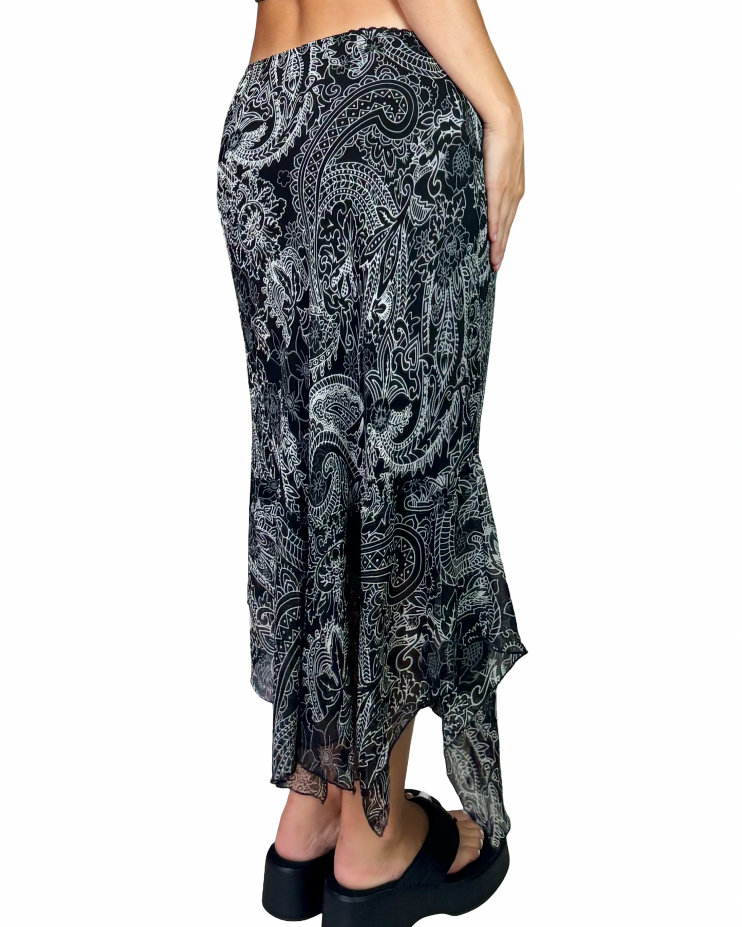 Paisley Asymmetric Maxi | Size 30” waist