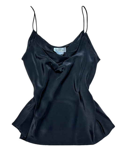Royal Silk 90’s Cowl Top | Size S