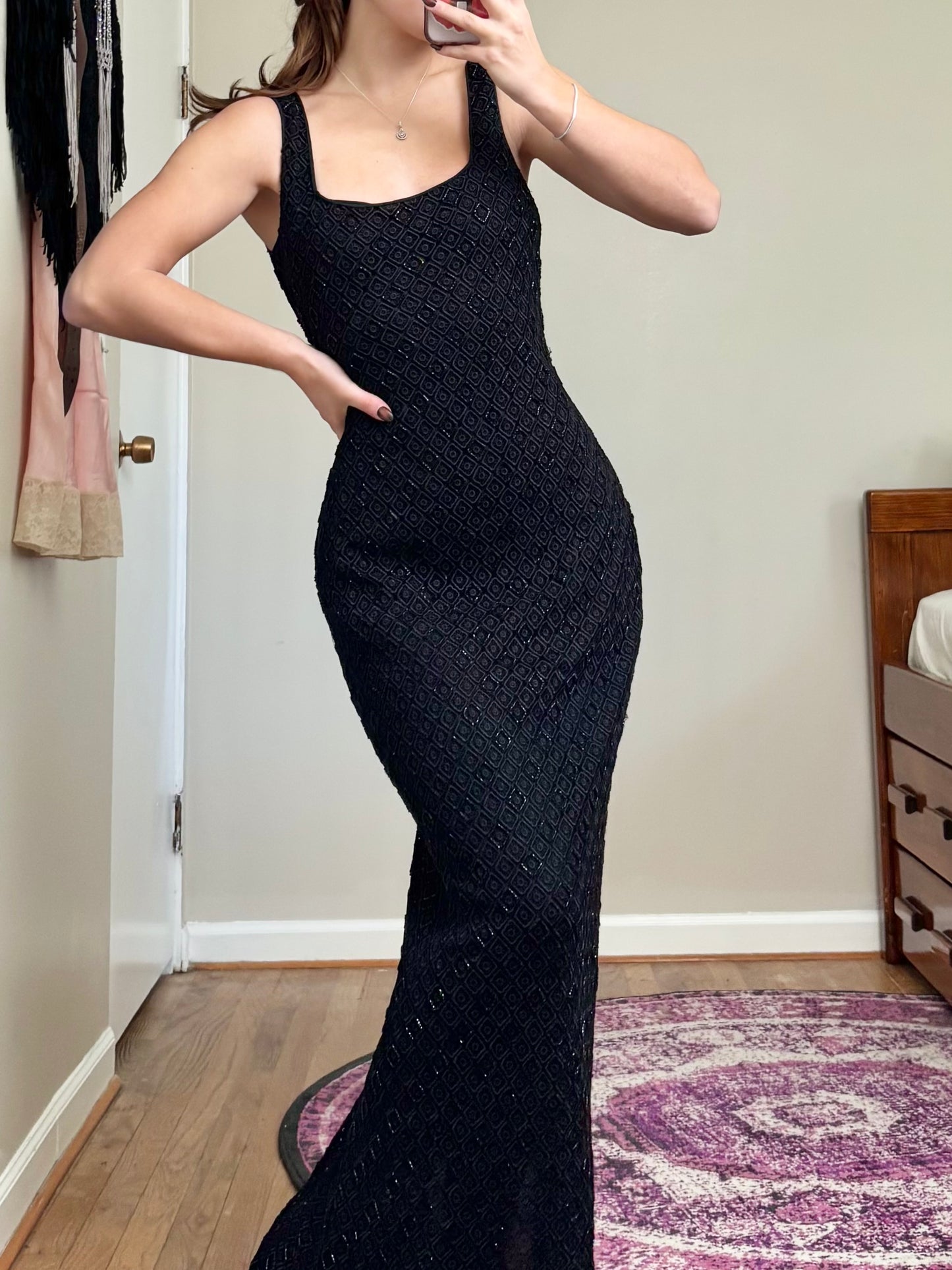 Basix 90's Beaded Gown | Size M