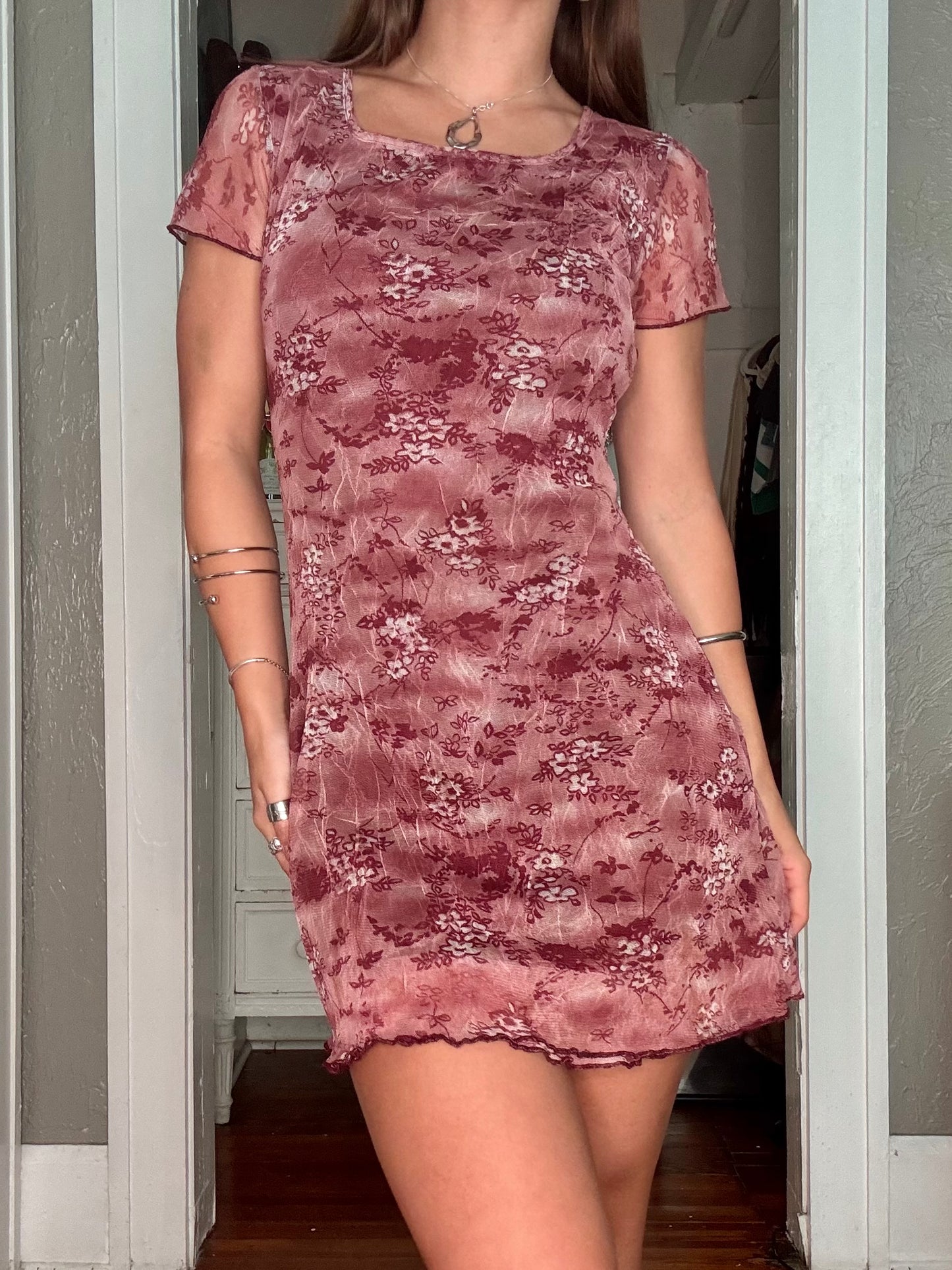 Mesh 90's Mini Dress | Size XS