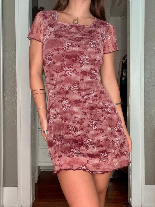 Mesh 90's Mini Dress | Size XS
