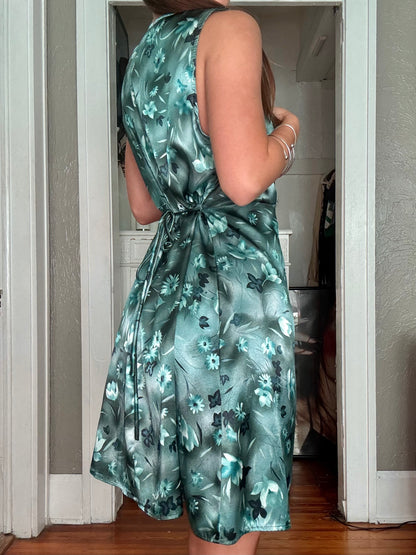 Floral 90's Tie Back Dress | Size L