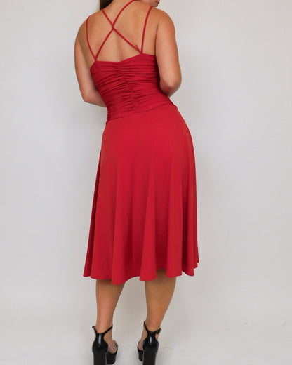 Y2K Red Midi Dress | Size 8