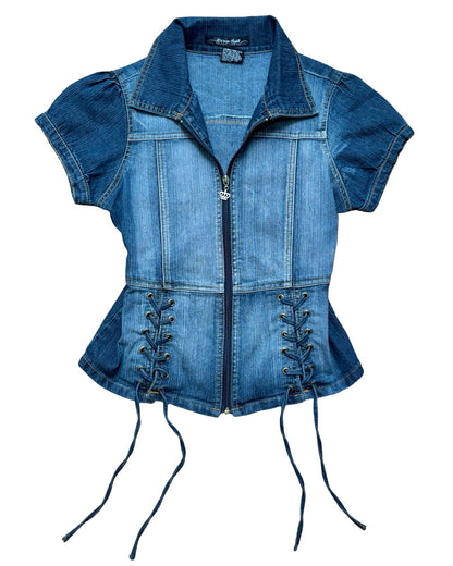 Drama Gold 00's Denim Top | Size M