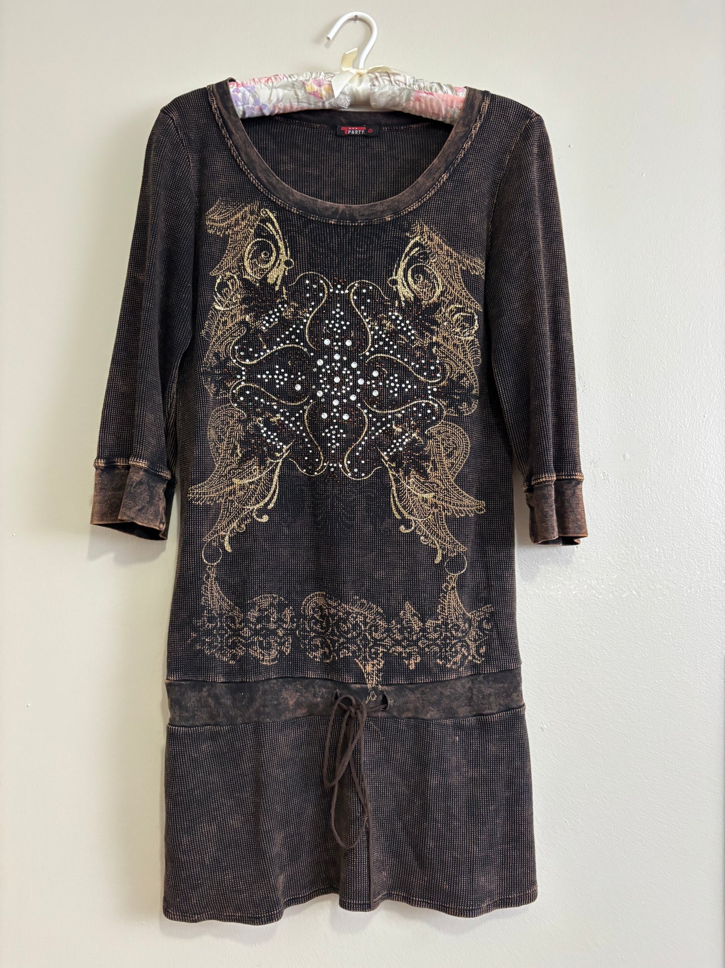 Waffle Knit 00's Mini Dress | Size M