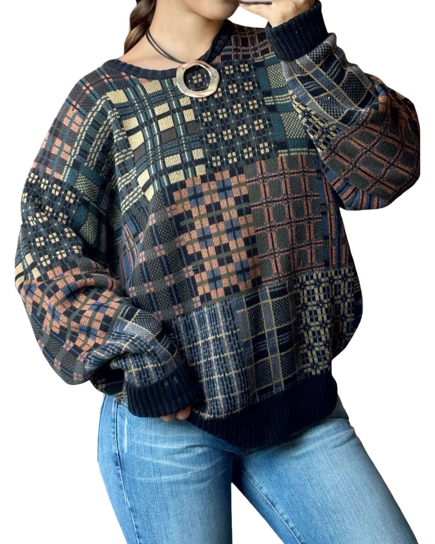 Patchwork 90’s Sweater | Size M