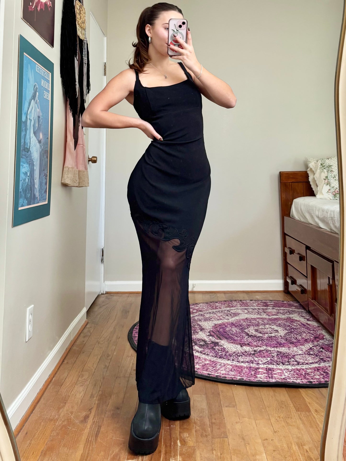 Betsy & Adam 90's Mesh Gown | Size XL