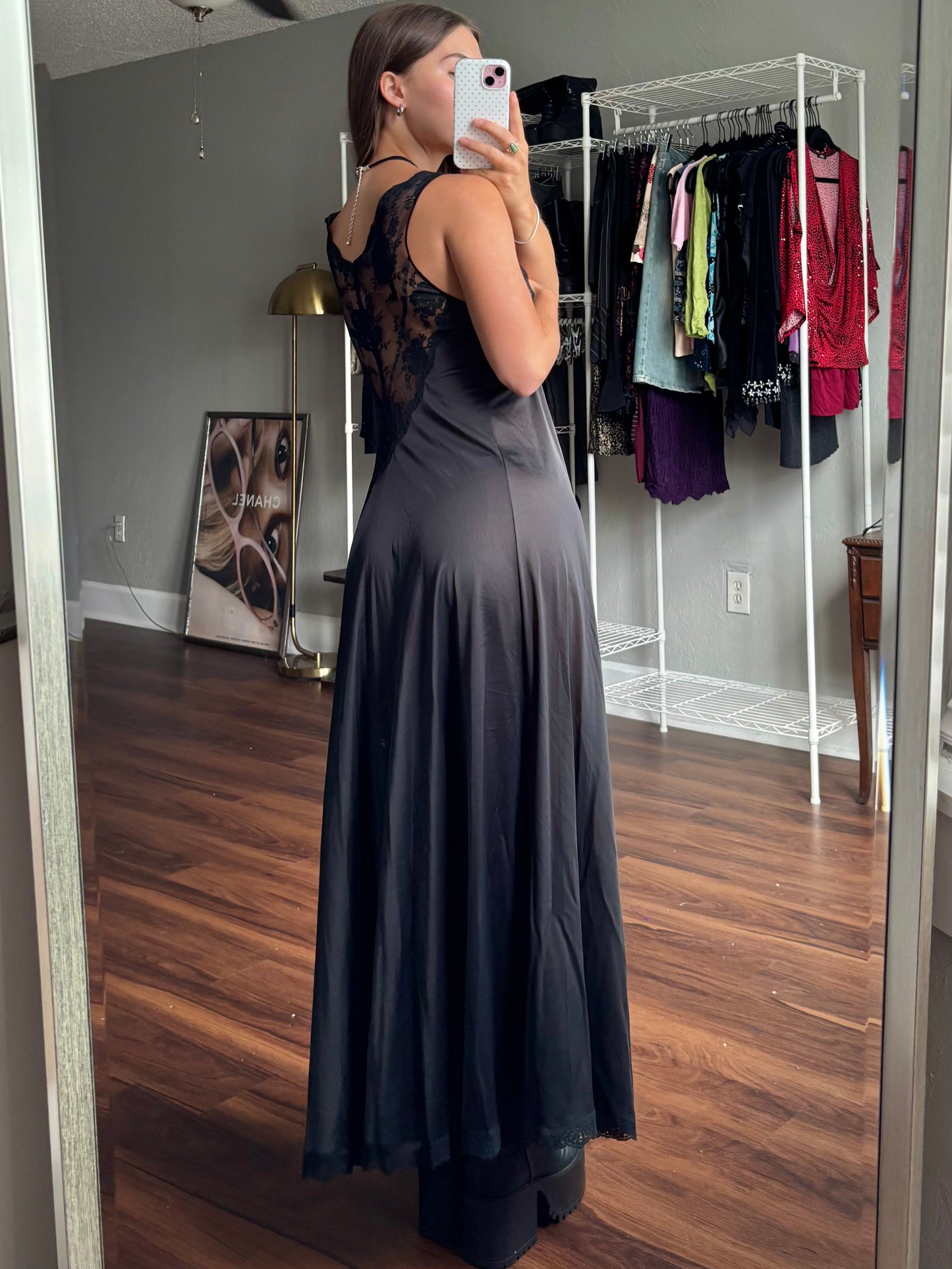 Lucie 70's Full Sweep Slip Dress | Size M