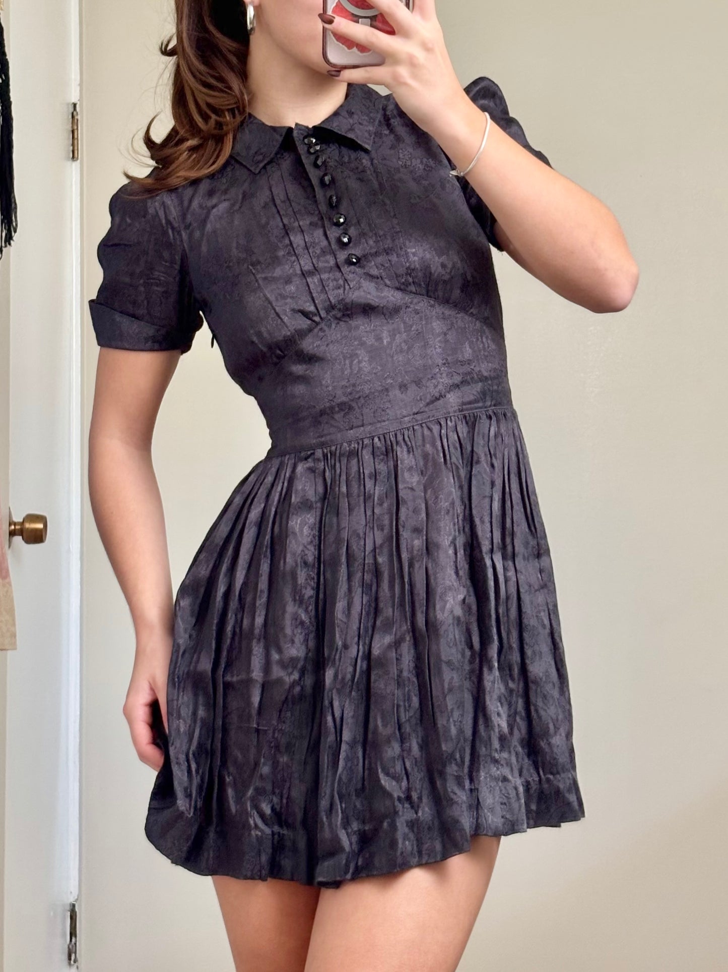 Button Up 90's Mini Dress | Size XS