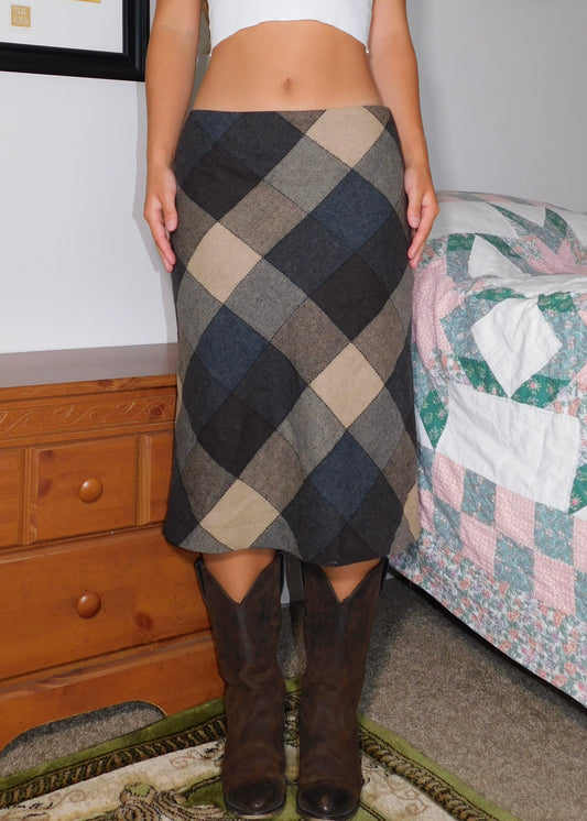 Emma Plaid Midi | Size 30” waist