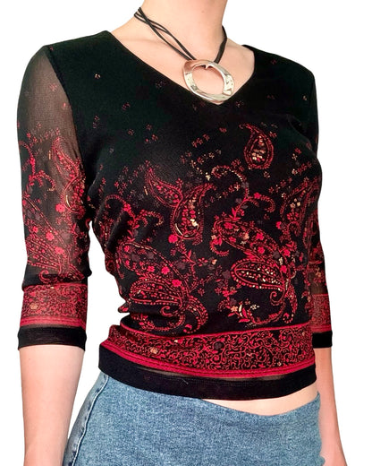 Emma James 00's Mesh Sleeve Top | Size SP