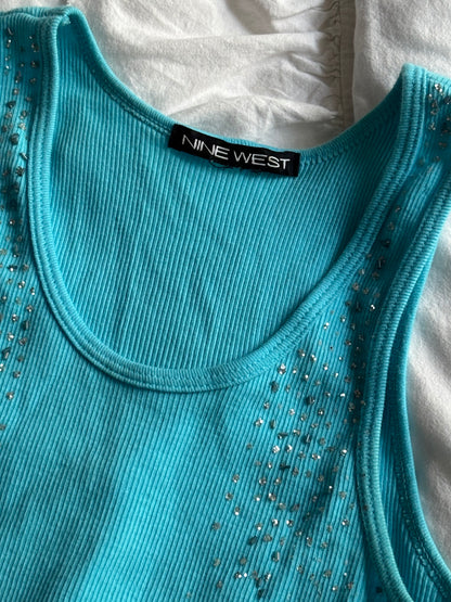 Beaded 00's Cotton Tank | Size XS