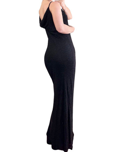 Beaded 90's Mesh Maxi Dress | Size M