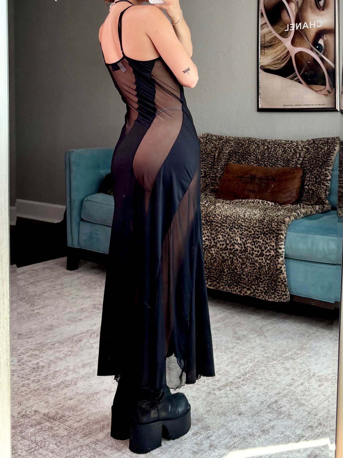 Fredrick's 90's Stripe Mesh Slip | Size S