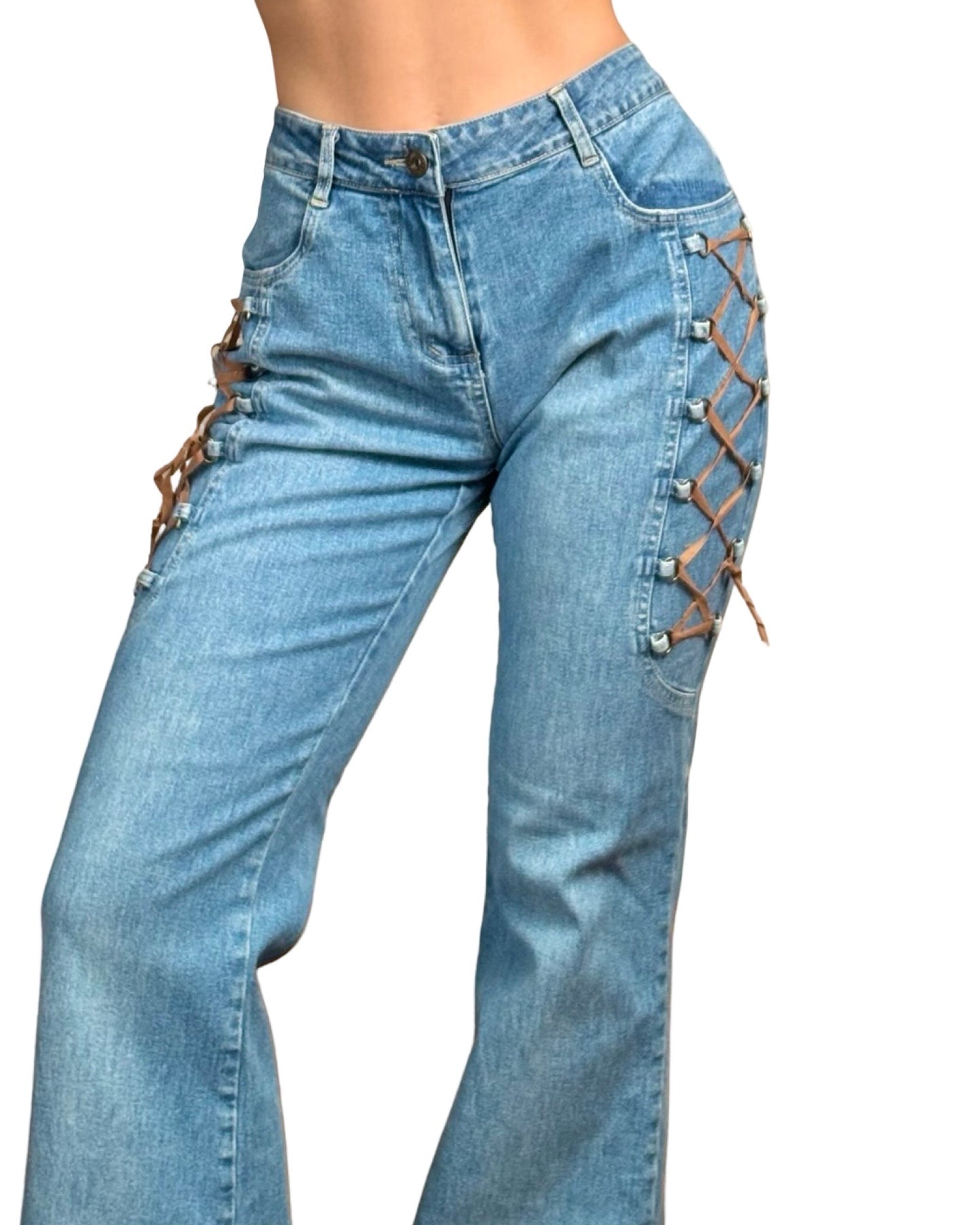 Lace Up 00's Denim | Size 30" Waist