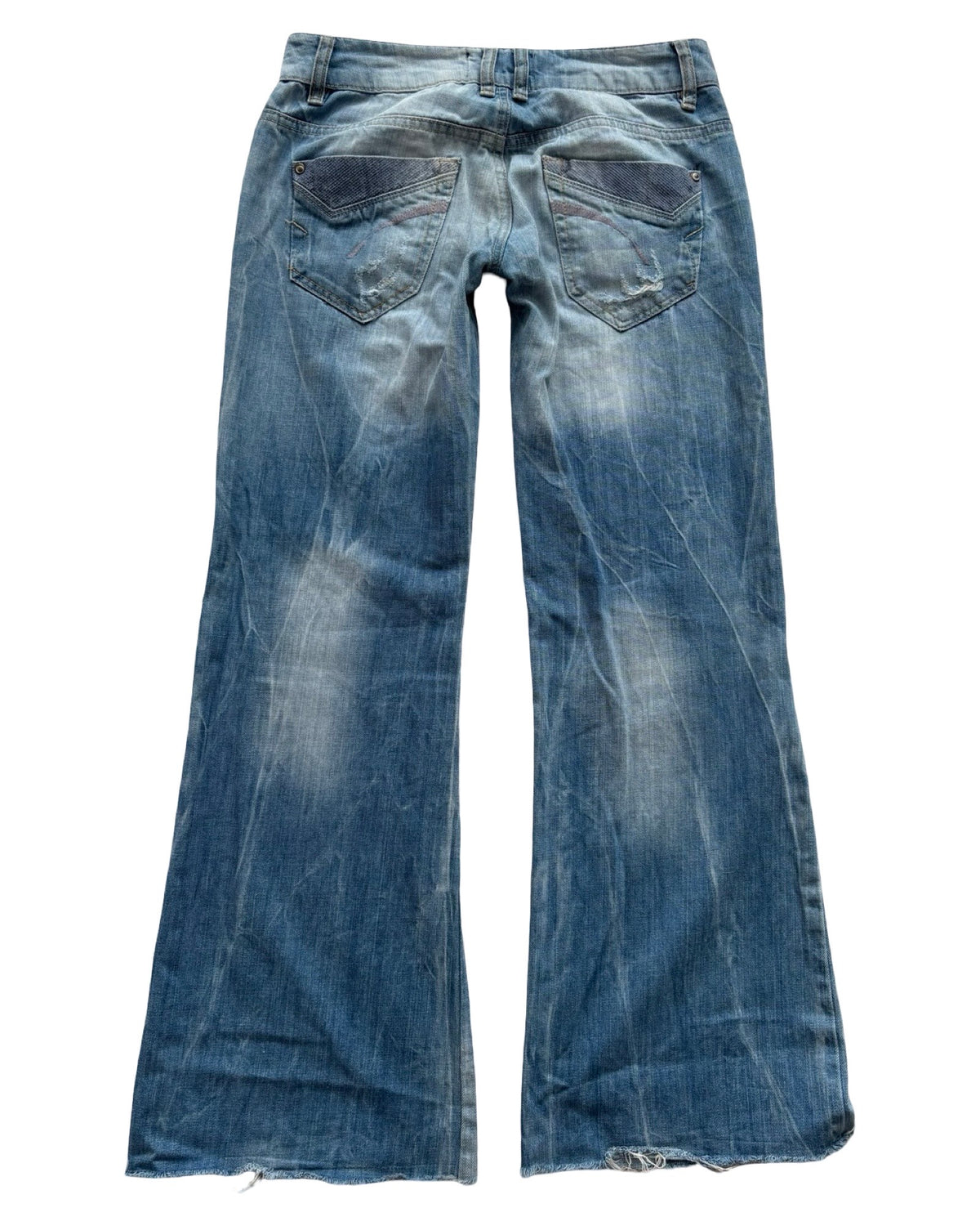 TRF Low-Rise Distressed Wide Leg Jean | Size 4