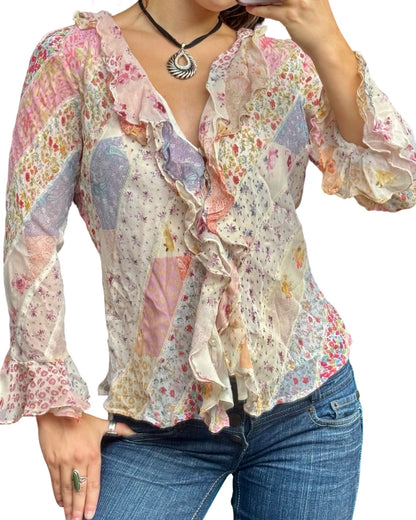 Peter Martin Silk 00’s Top | Size S