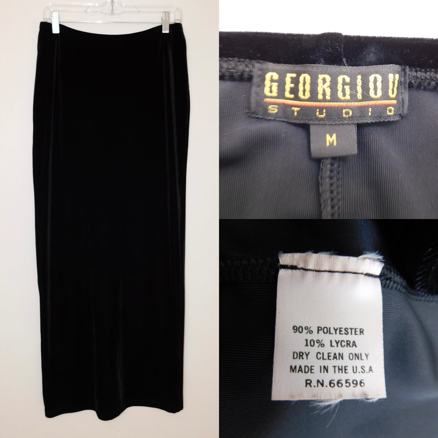 90’s Black Velvet Maxi Skirt | Size M