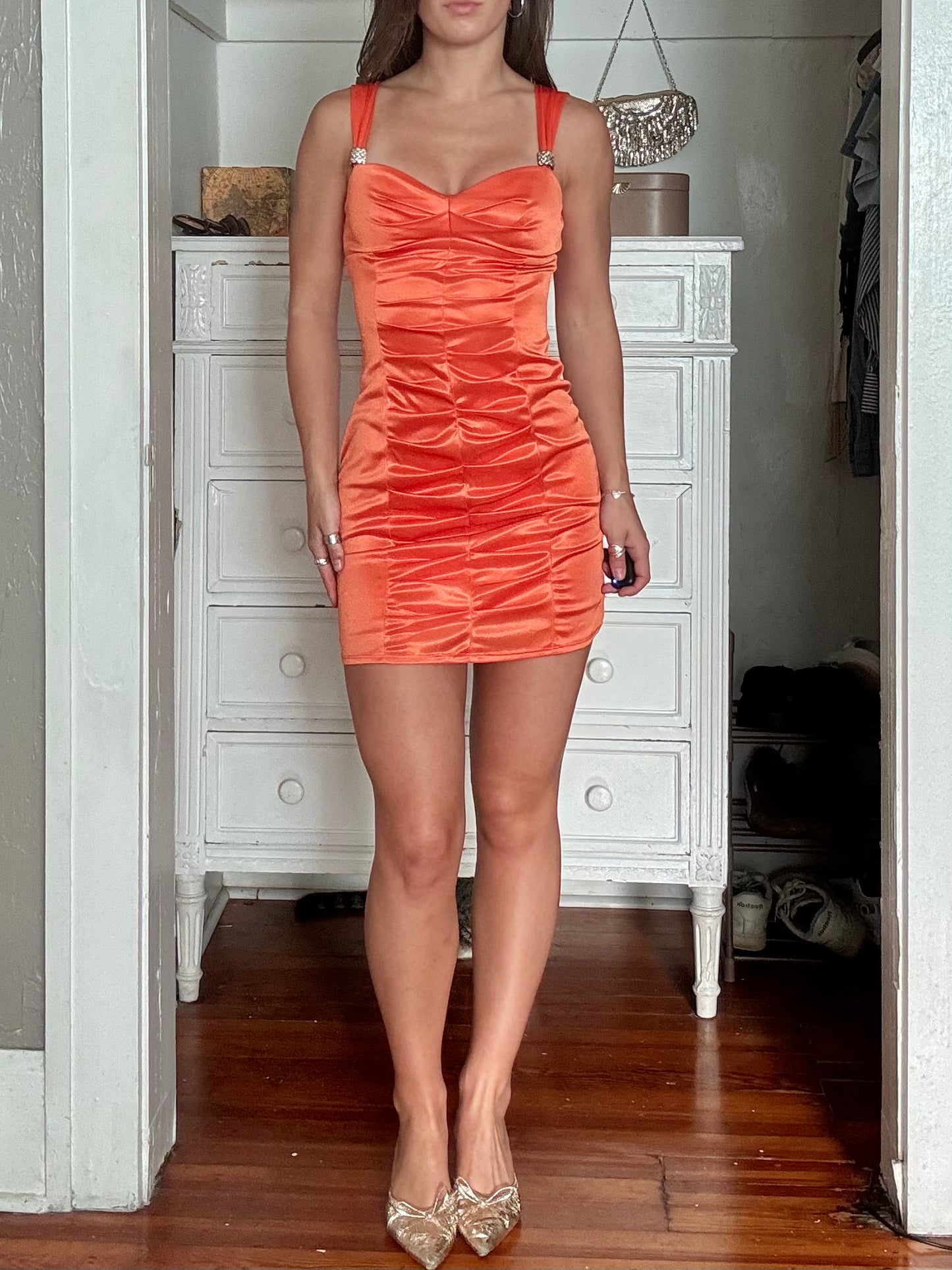 Ruched 00's Mini Dress | Size S