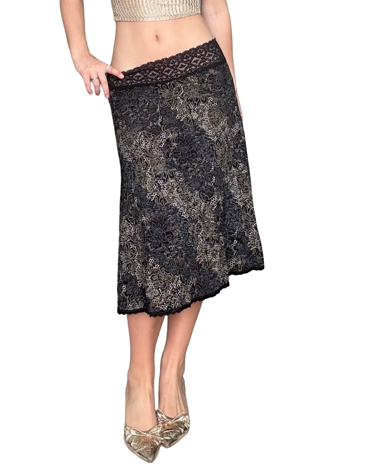 Cabi 00's Lace Trim Skirt | Size 30" Waist