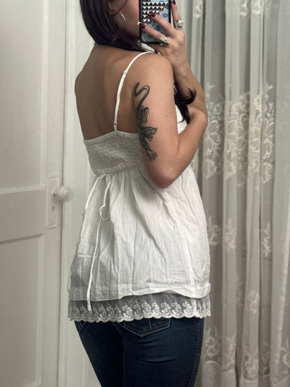 Y2K Tie Back Top | Size L