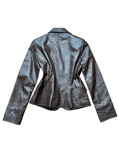 Brown 00's Leather Jacket | Size S