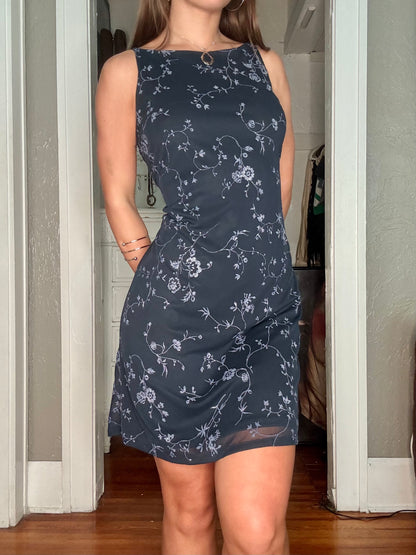 Mesh 90's Boat Neck Dress | Size M