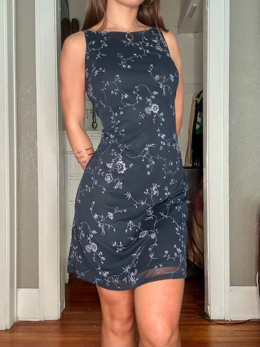 Mesh 90's Boat Neck Dress | Size M