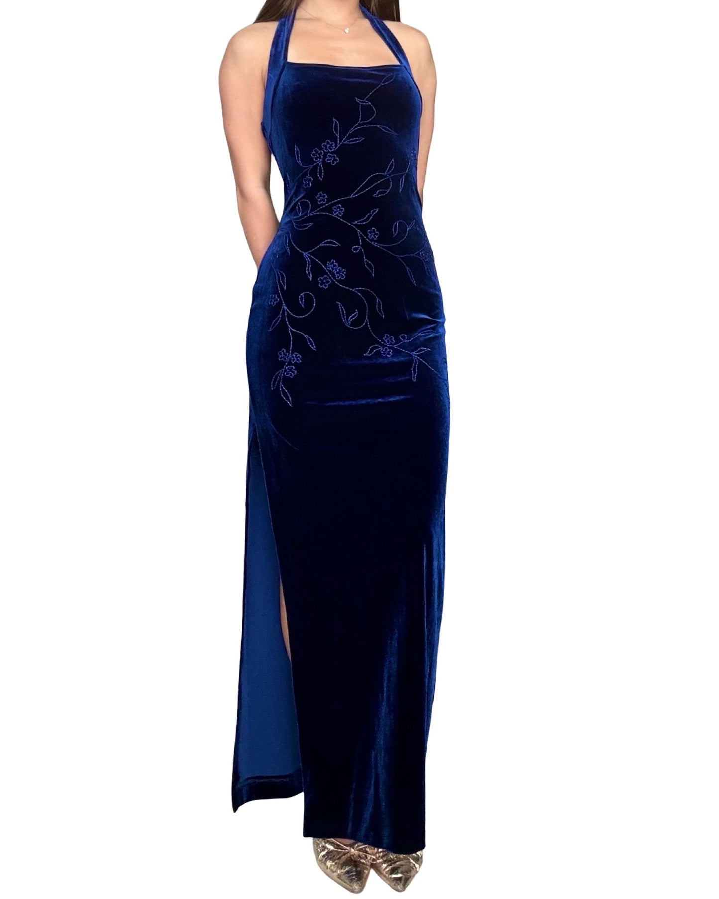 Niki 90's Beaded Maxi Dress | Size M