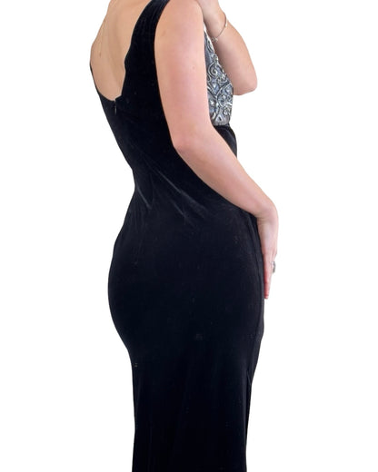 Tom Barra 90's Velvet Maxi Dress | Size 6P