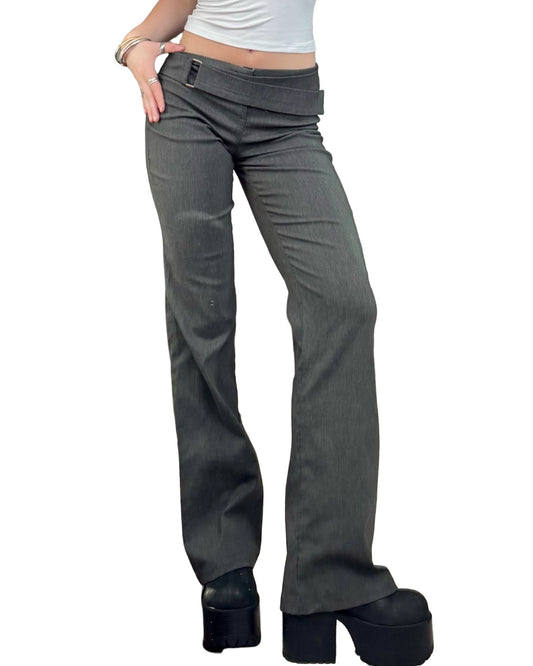 Belted 90's Gray Pant | Size 28" Waist