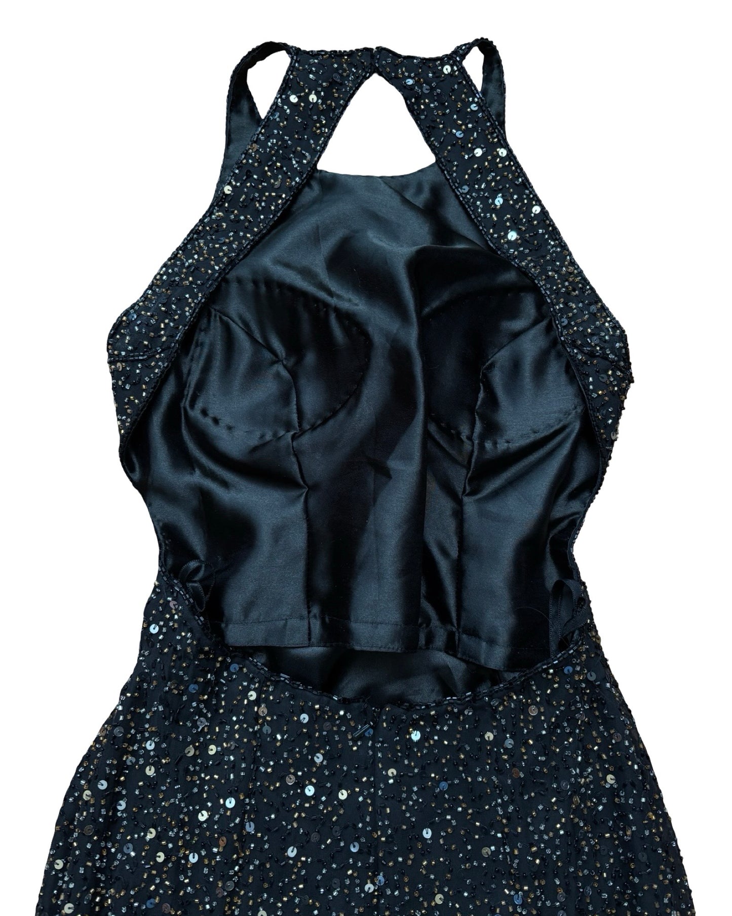 Scala 90's Silk Beaded Gown | Size S