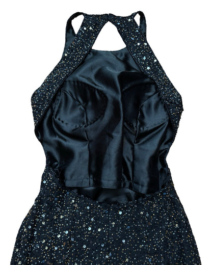 Scala 90's Silk Beaded Gown | Size S