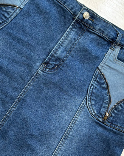 Contrast Denim Maxi | Size 34” waist