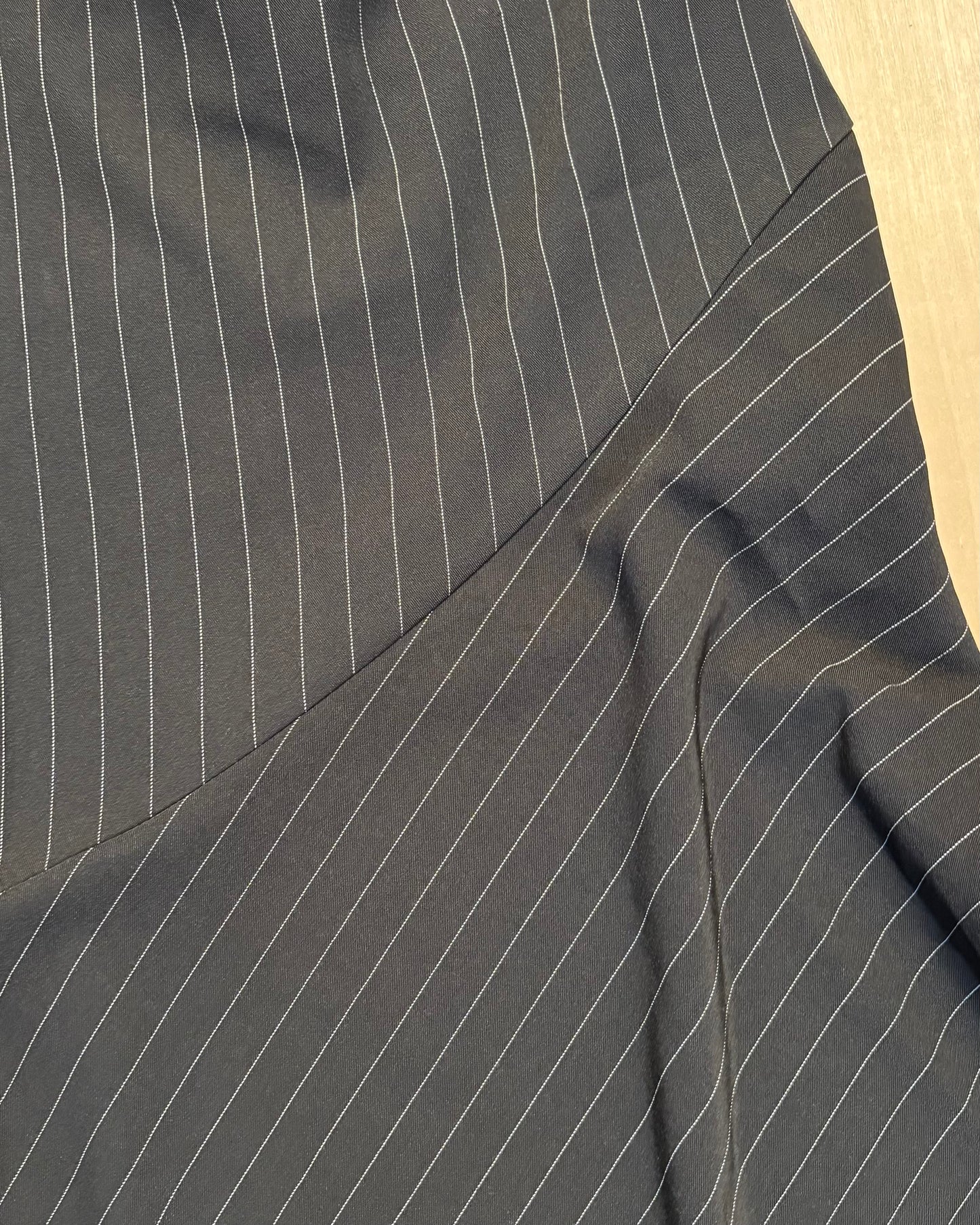 Pinstripe 90’s Midi Skirt | Size 30” waist