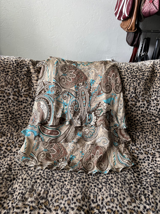 Tiered 00's Silk Skirt | Size 28" Waist