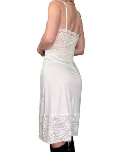Ivory 90's Lace Hem Slip Dress | Size S