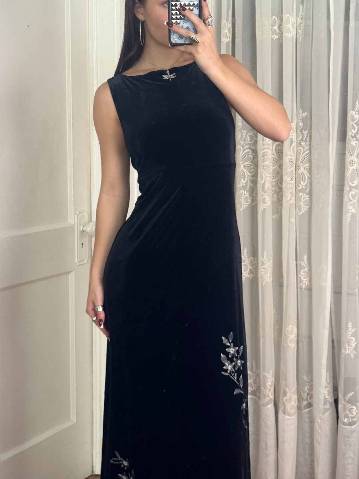 90's Velvet Dress | Size M