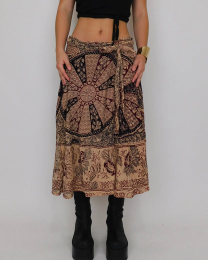 Vintage Wrap Maxi Skirt | One Size